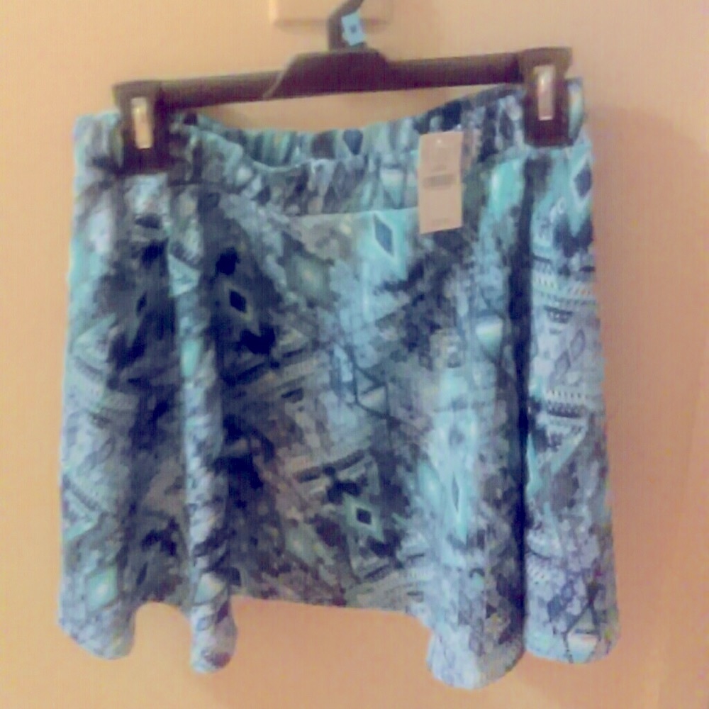 Blue Tribal Printed Skirt